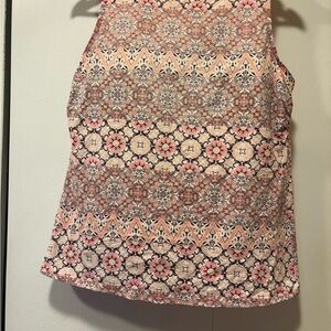 Lands' End Pink Multi Printed Sleeveless Swim Tank